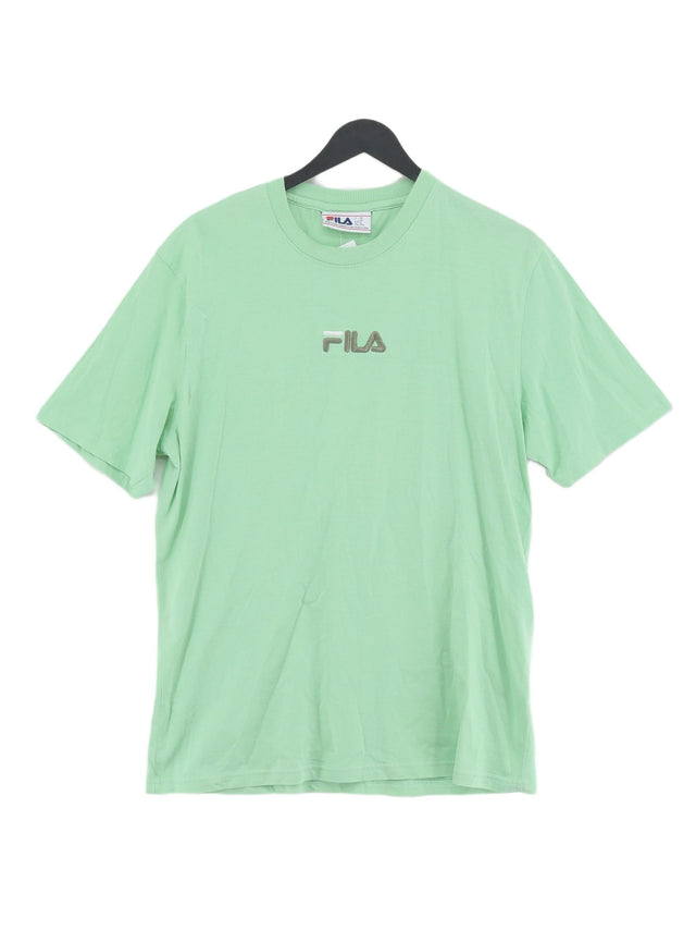 Fila Men's T-Shirt M Green 100% Cotton