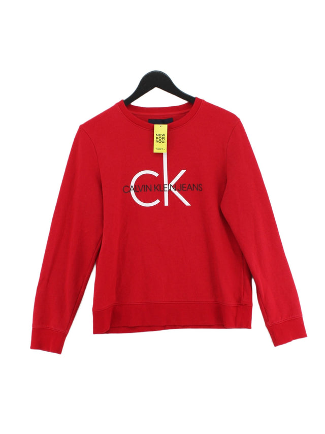 Calvin Klein Women's Jumper M Red Cotton with Polyester