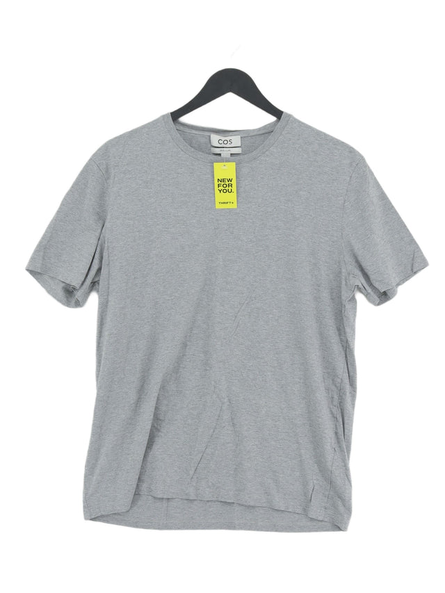 COS Men's T-Shirt L Grey 100% Cotton