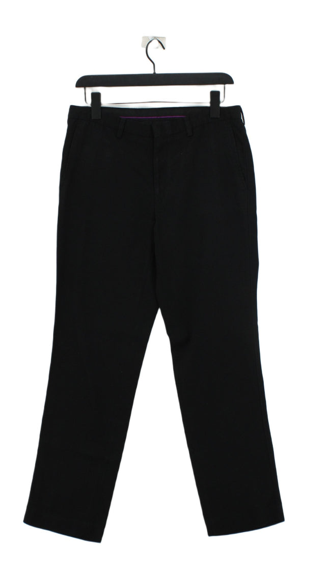 Burton Men's Suit Trousers W 32 in; L 32 in Black Polyester with Viscose