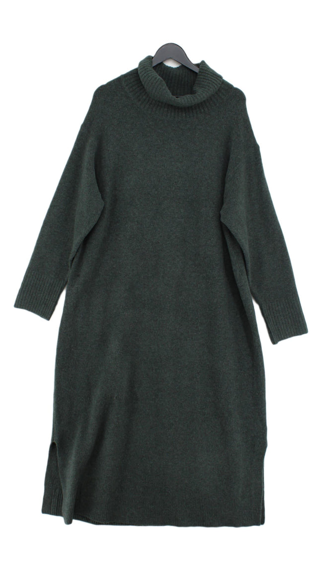Uniqlo Women's Midi Dress XL Green Acrylic with Elastane, Polyamide, Wool