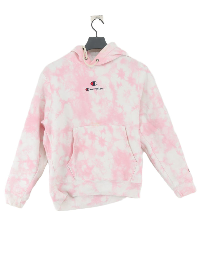 Champion Women's Hoodie S Pink Cotton with Polyester