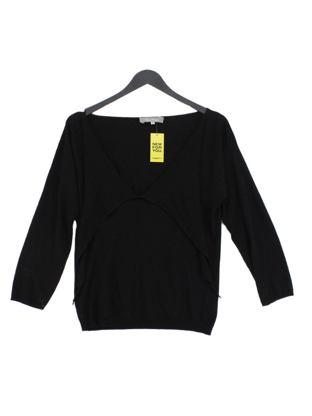 Max Mara Women's Top L Black Silk with Cashmere