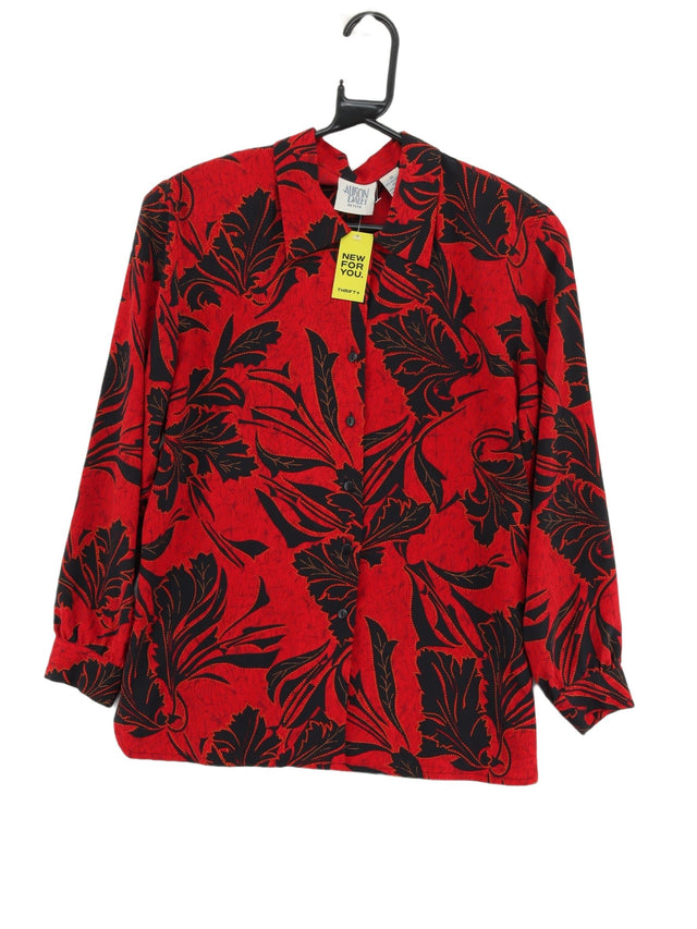 Vintage Allison Daley Women's Blouse UK 10 Red 100% Polyester