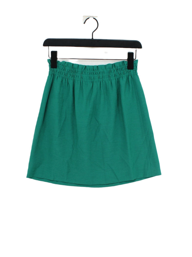 J. Crew Women's Midi Skirt UK 6 Green Viscose with Nylon, Polyester