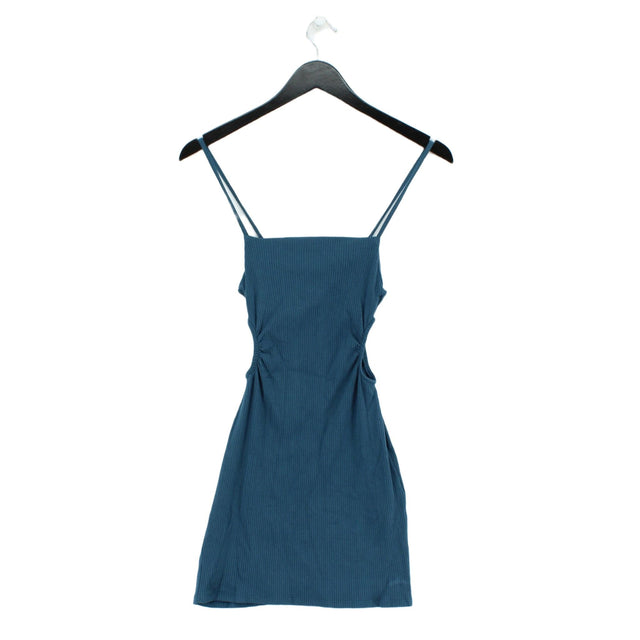 Pull&Bear Women's Mini Dress M Blue Viscose with Elastane