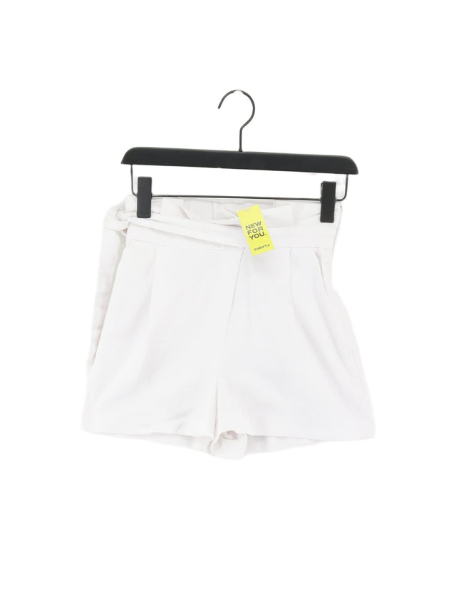 Zara Women's Shorts XS White Cotton with Elastane, Polyester
