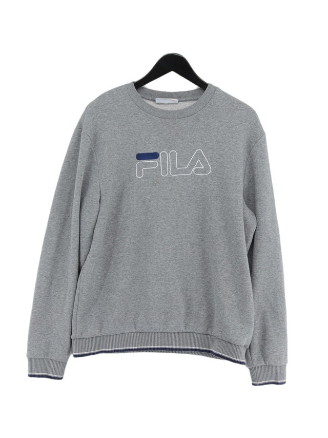 Fila Men's Jumper L Grey Cotton with Polyester