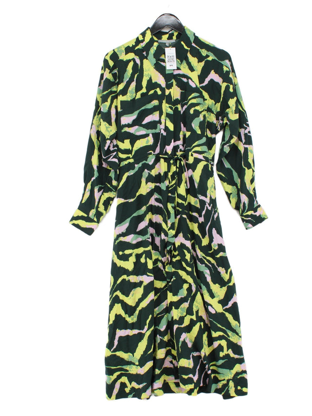 Oliver Bonas Women's Maxi Dress UK 10 Green Viscose with Nylon