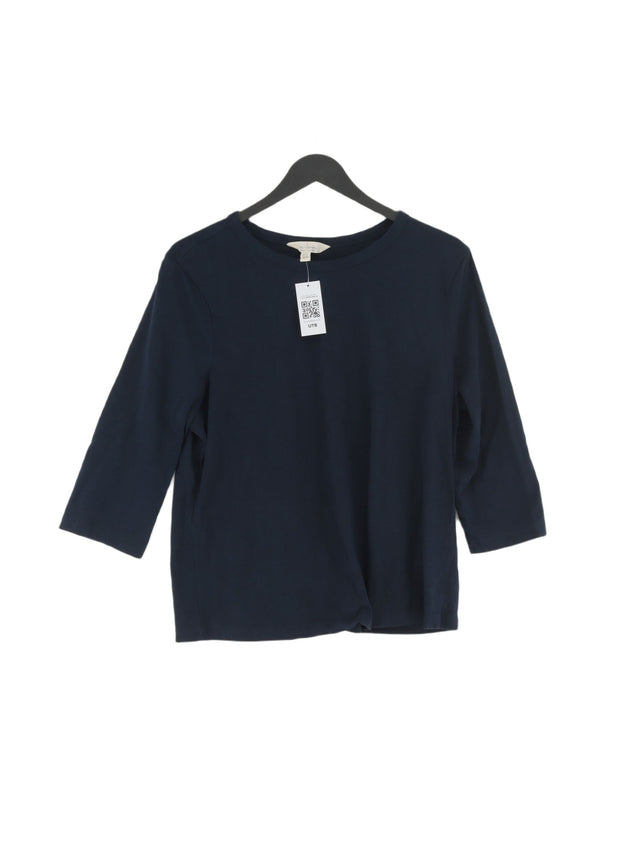 Seasalt Women's T-Shirt UK 16 Blue 100% Cotton
