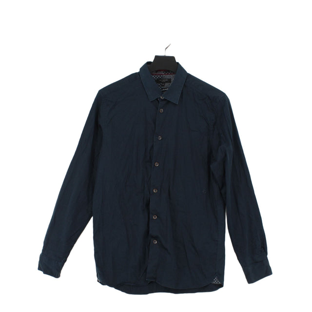Ted Baker Men's Shirt Chest: 34 in Blue Cotton with Elastane