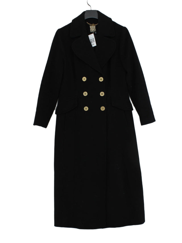 BIBA Women's Coat UK 12 Black Wool with Acrylic, Polyester, Viscose