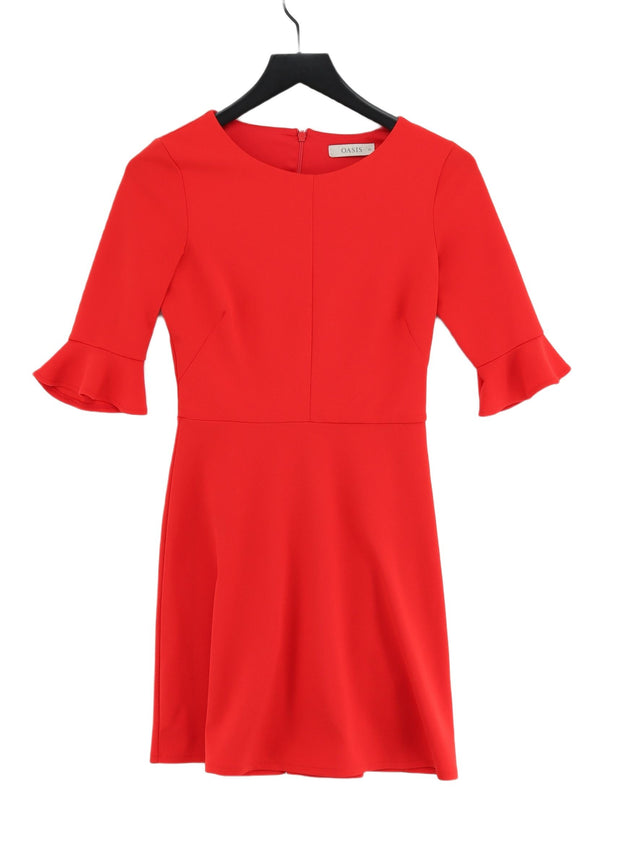 Oasis Women's Midi Dress XS Red Polyester with Elastane
