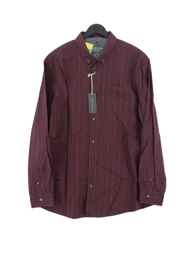 Rocha.John Rocha Men's Shirt L Purple 100% Cotton