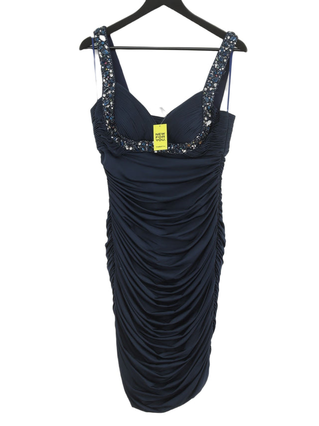 JS Boutique Women's Midi Dress UK 12 Blue Polyester with Elastane
