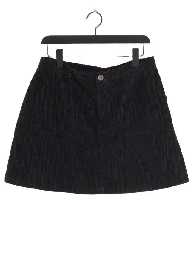 Lucy & Yak Women's Mini Skirt UK 16 Black 100% Cotton
