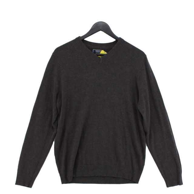 Maine Men's Jumper M Grey 100% Acrylic