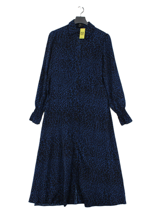 AX Paris Women's Midi Dress UK 12 Blue 100% Polyester