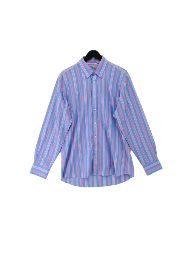 Austin Reed Men's Shirt L Blue 100% Cotton