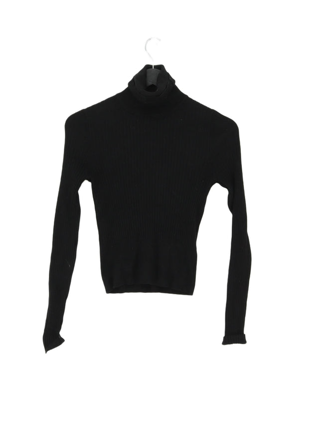 Zara Women's Jumper S Black Viscose with Nylon