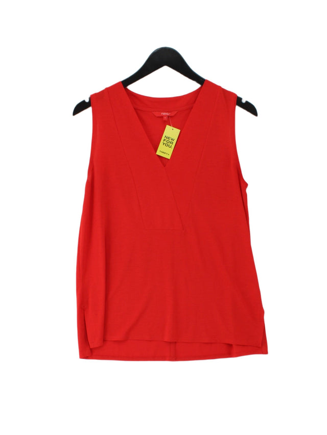 Next Women's T-Shirt UK 10 Red Polyester with Elastane