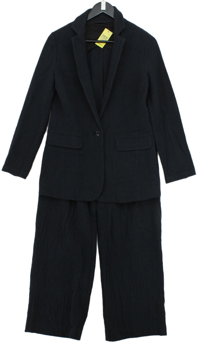 Folk Women's Two Piece Suit UK 10 Blue Cotton with Viscose