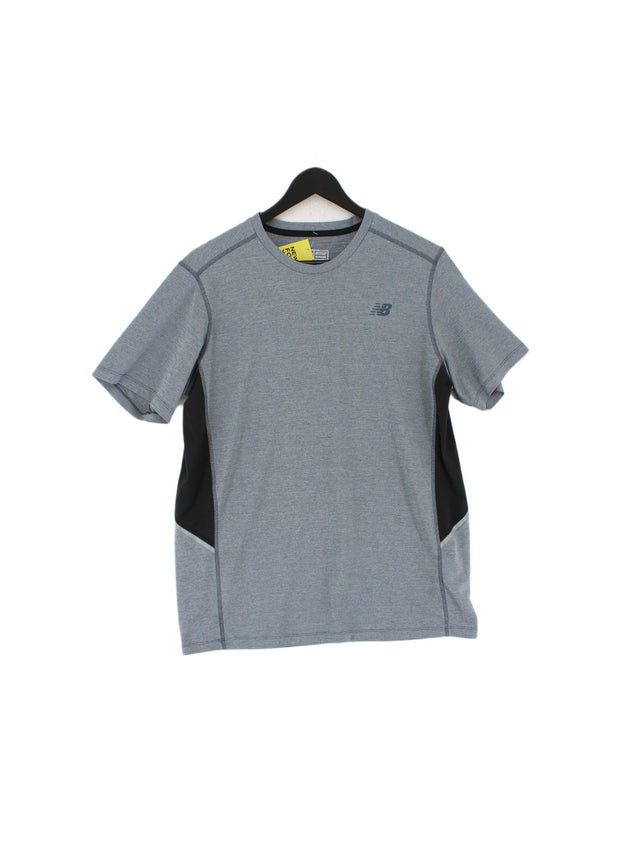New Balance Men's T-Shirt L Blue 100% Polyester