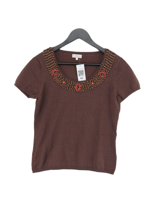 Country Casuals Women's T-Shirt S Brown Cotton with Elastane, Polyamide, Viscose