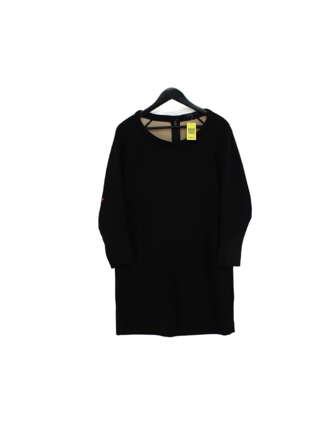 COS Women's Midi Dress UK 10 Black Polyester with Elastane, Viscose
