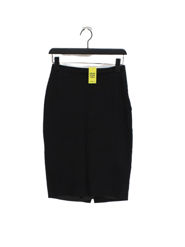 French Connection Women's Midi Skirt UK 10 Black Cotton with Elastane, Polyester