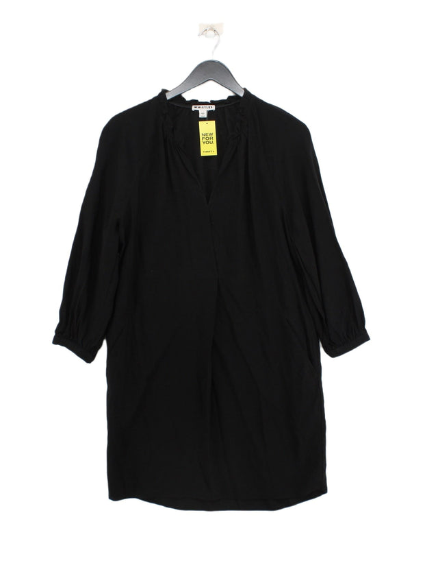 Whistles Women's Midi Dress S Black Viscose with Polyamide