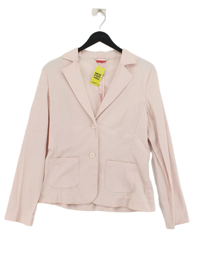 Elle Women's Blazer UK 12 Pink Cotton with Polyester