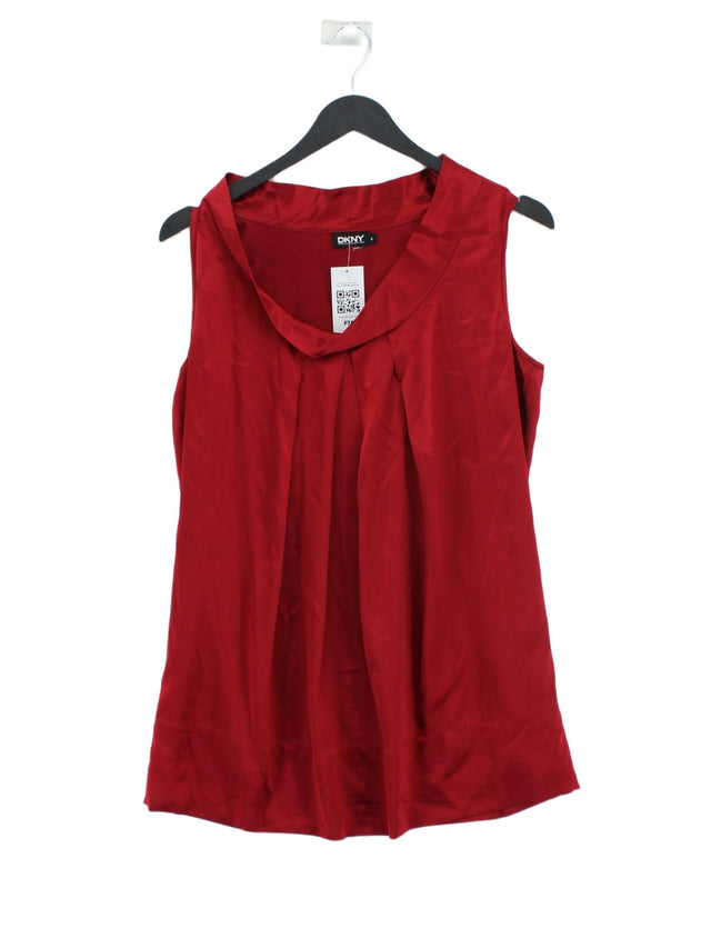 DKNY Women's Top UK 4 Red 100% Other