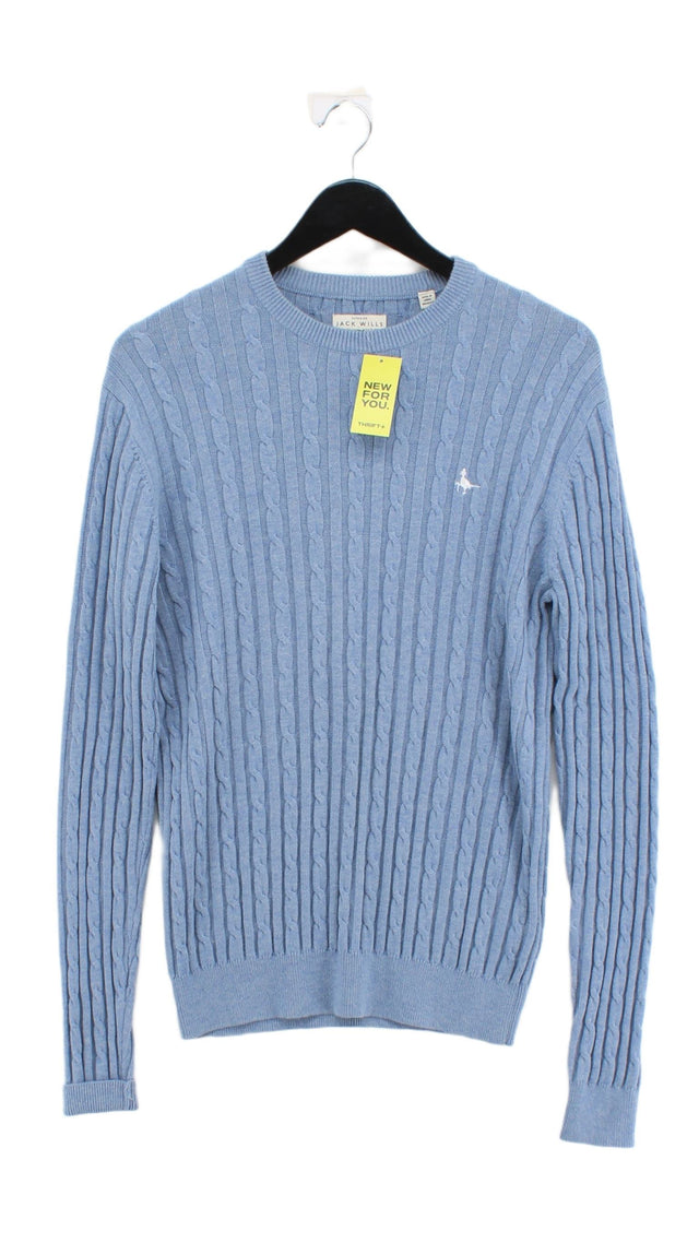 Jack Wills Men's Jumper XS Blue Wool with Cotton