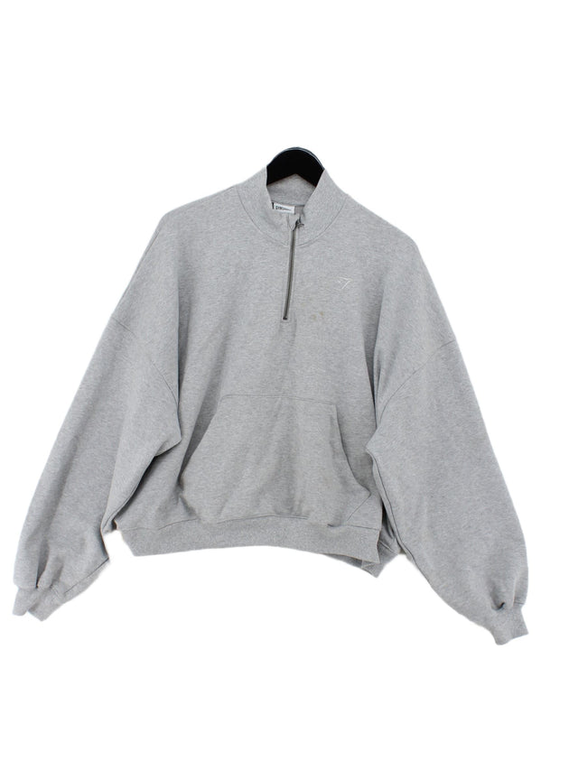 Gymshark Women's Jumper XL Grey Cotton with Polyester