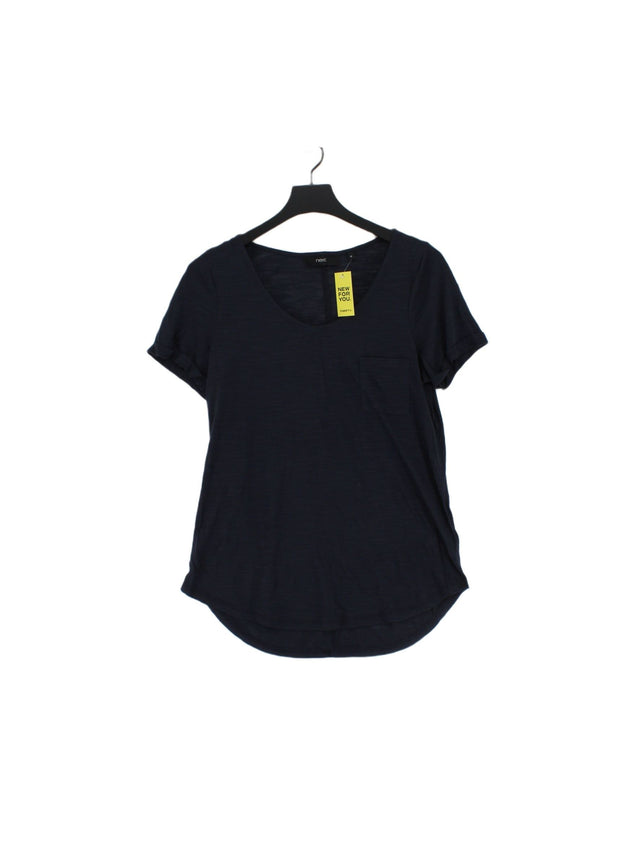 Next Women's T-Shirt UK 14 Blue Viscose with Polyester