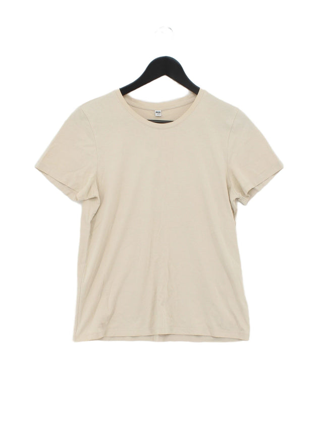 Uniqlo Women's T-Shirt S Cream 100% Cotton