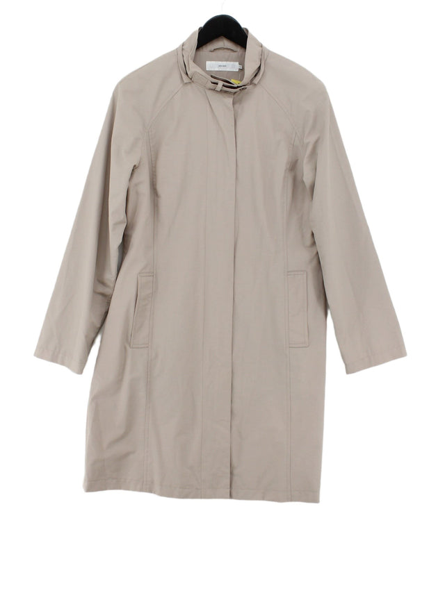 John Lewis Women's Midi Dress UK 10 Grey Cotton with Polyamide, Polyester