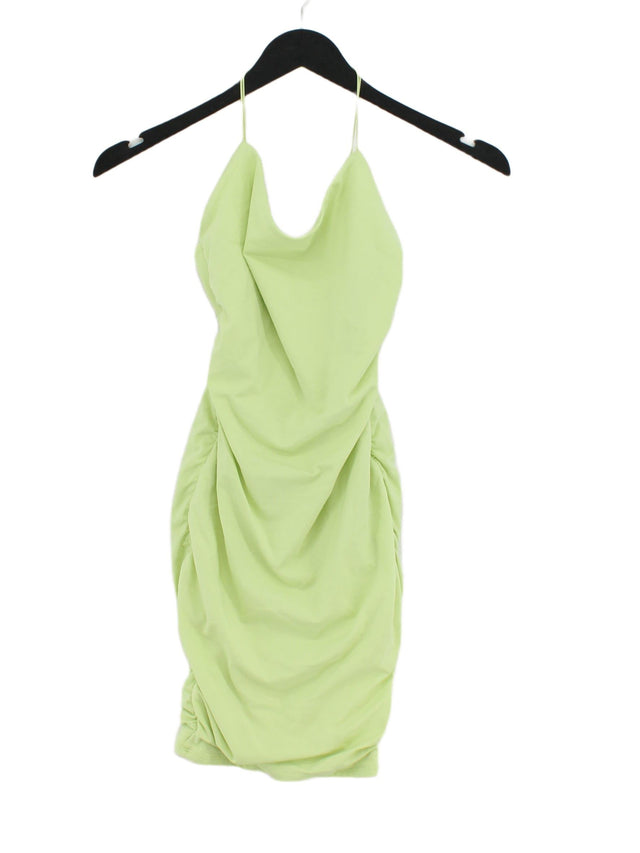Oh Polly Women's Mini Dress UK 6 Green Cotton with Elastane