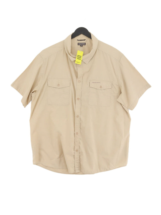 Craghoppers Men's Shirt XXL Tan Polyester with Cotton