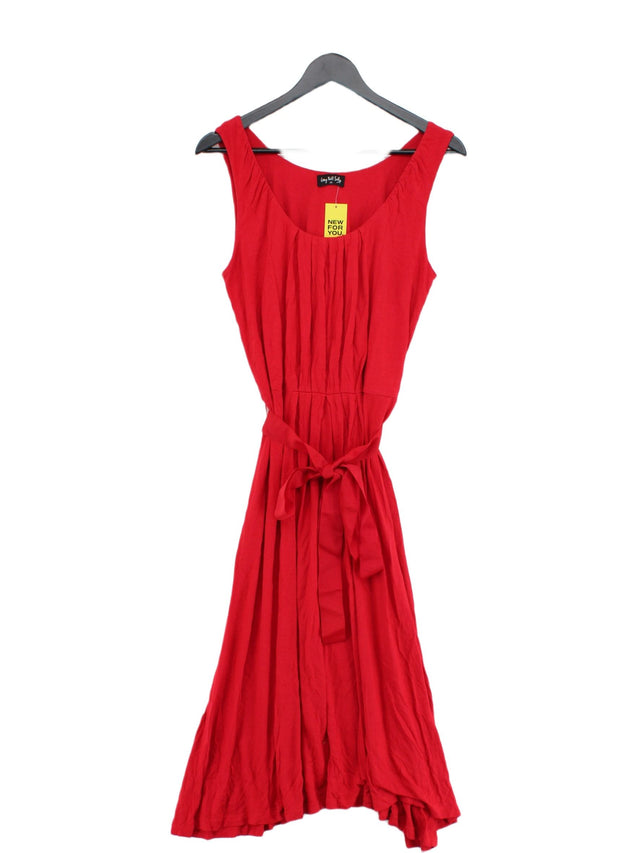 Long Tall Sally Women's Midi Dress UK 14 Red 100% Viscose