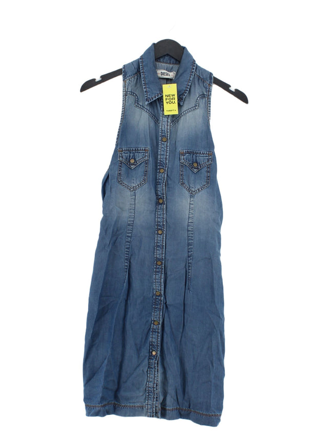 Diesel Women's Midi Dress XS Blue 100% Lyocell Modal