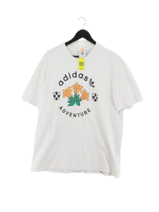 Adidas Men's T-Shirt XL White 100% Cotton