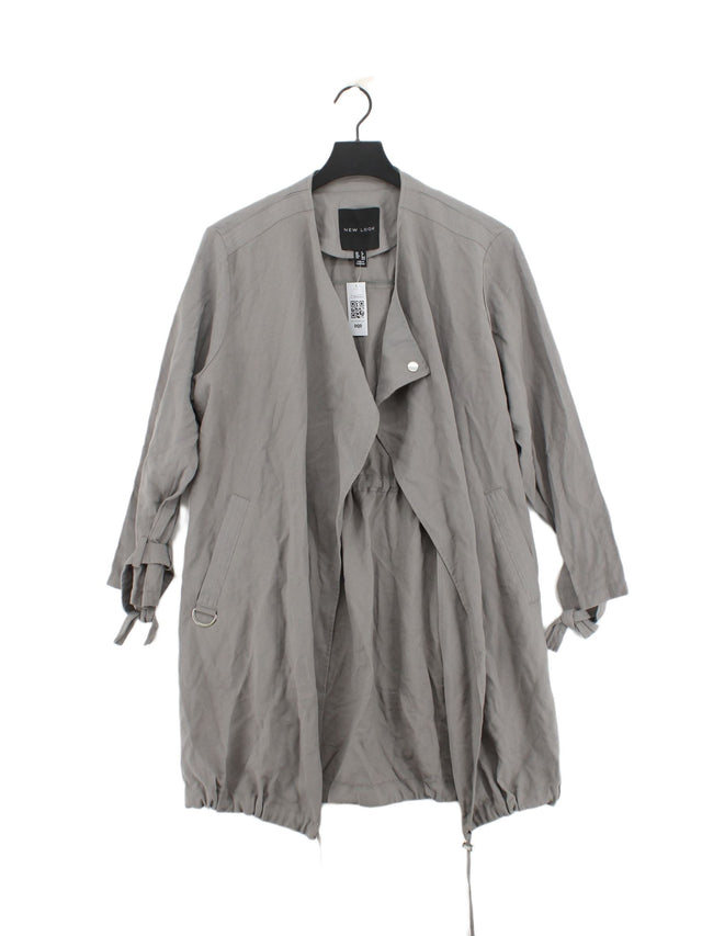 New Look Women's Coat UK 8 Grey Polyester with Viscose