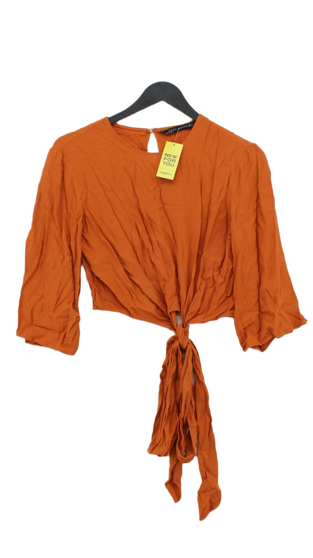 Zara Women's Blouse S Orange 100% Viscose