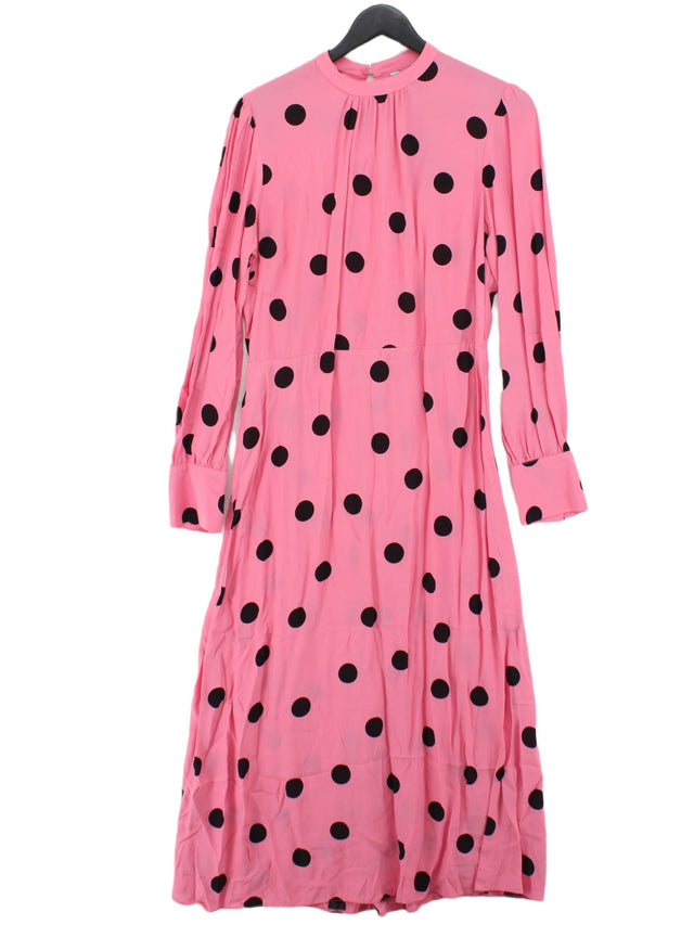 New Look Women's Maxi Dress UK 12 Pink 100% Viscose