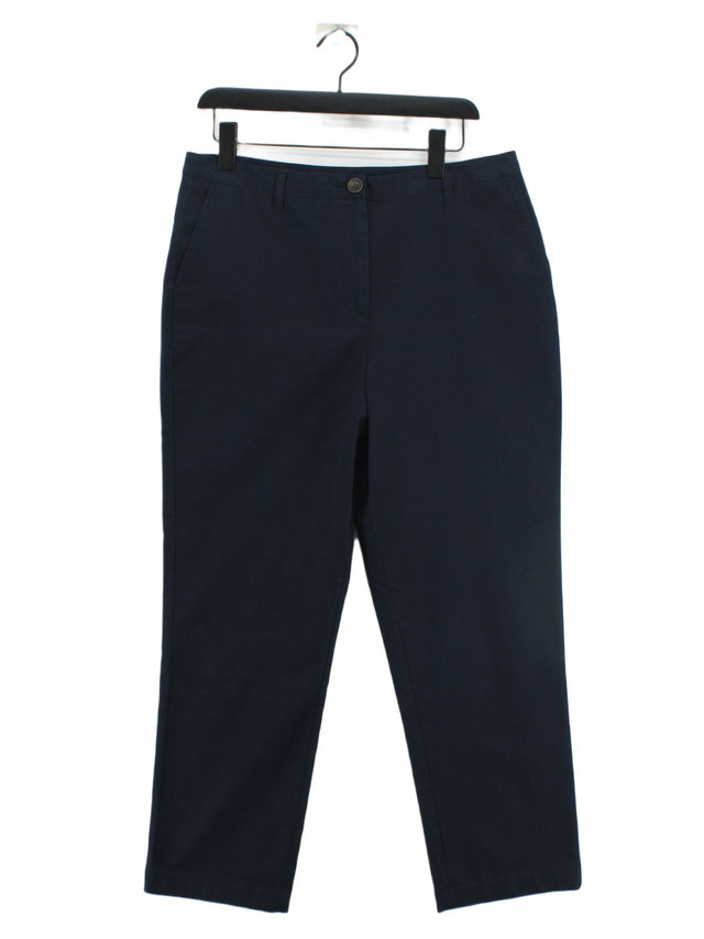 Crew Clothing Women's Trousers UK 14 Blue Cotton with Elastane