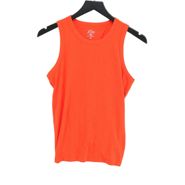 J. Crew Women's T-Shirt S Orange Cotton with Polyester