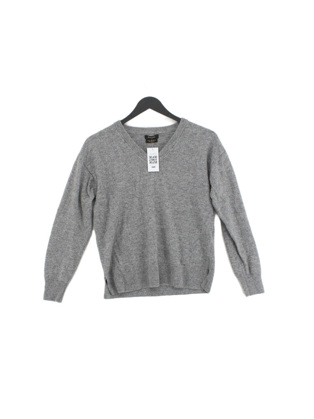 Massimo Dutti Women's Top XS Grey Wool with Cashmere