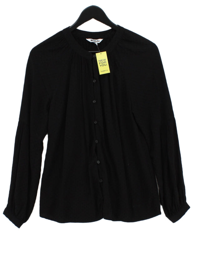 RO&ZO Women's Blouse UK 6 Black 100% Viscose